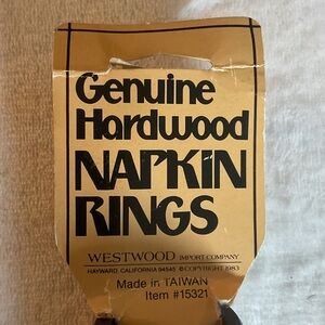 Genuine vintage Hardwood Napkin Rings